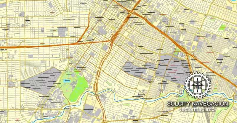 Map vector Houston, Texas, US printable vector street City Plan map, full editable, Corel Draw Map for design, print, arts, projects, presentations, for architects, designers and builders