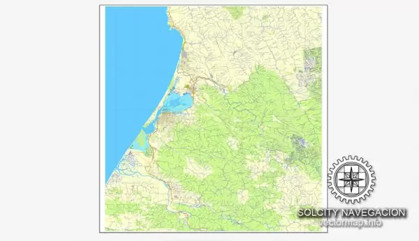 Map vector Humboldt, Eureca, California, US printable vector street City Plan map, full editable, Adobe Illustrator Map for design, print, arts, projects, presentations, for architects, designers and builders.