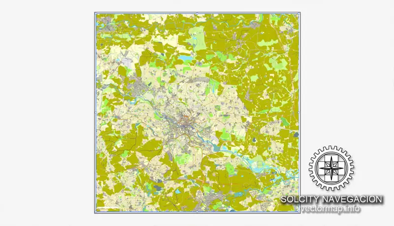 Leeds, UK Great Britain, printable vector street City Plan map, full editable, Adobe Illustrator
