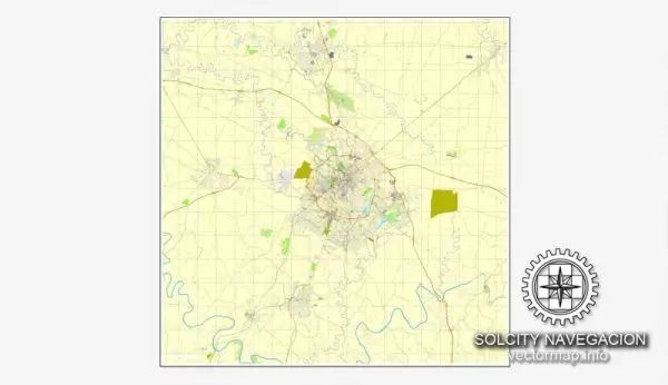 Map vector Lexington, Kentucky, US printable vector street City Plan map, full editable, Adobe Illustrator