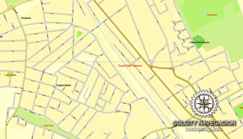 Map London, vector England UK Great Britain, printable vector street City Plan map in 4 parts, full editable, Adobe Illustrator