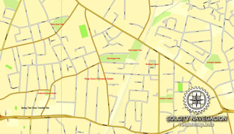 Map London, vector England UK Great Britain, printable vector street City Plan map in 4 parts, full editable, Adobe Illustrator