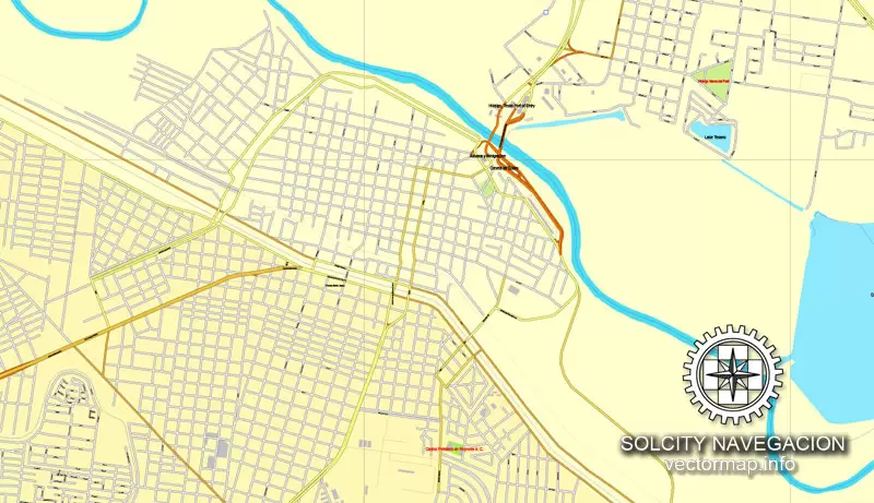 Map vector MCallen, Texas, US printable vector street City Plan map, full editable, Adobe Illustrator Map for design, print, arts, projects, presentations, for architects, designers and builders.