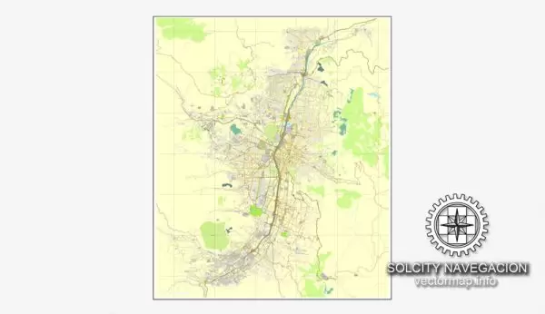 Map vector Medellin, Colombia, printable vector street City Plan map, full editable, Adobe illustrator Map for design, print, arts, projects, presentations, for architects, designers and builders