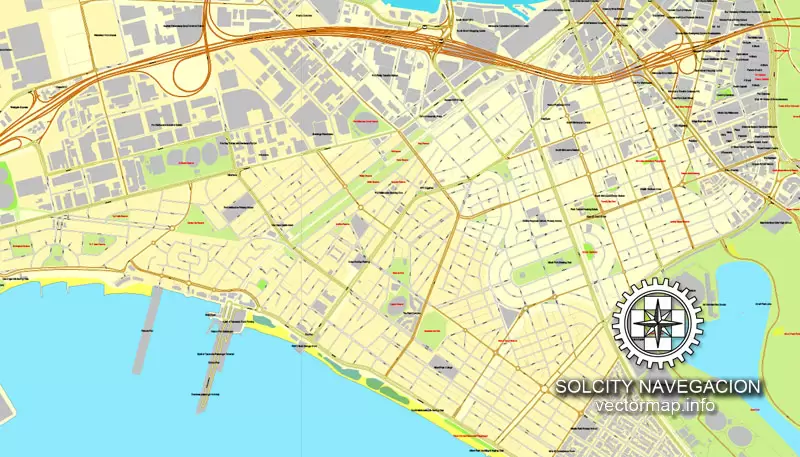 Map vector Melbourn, Australia, printable vector street 4 parts City Plan map, full editable, Adobe illustrator Map for design, print, arts, projects, presentations, for architects, designers and builders