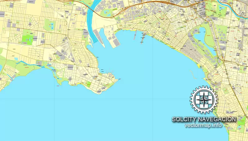 Map vector Melbourn, Australia, printable vector street 4 parts City Plan map, full editable, Adobe illustrator Map for design, print, arts, projects, presentations, for architects, designers and builders