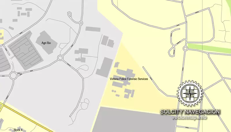 Map vector Melbourn, Australia, printable vector street 4 parts City Plan map, full editable, Adobe illustrator Map for design, print, arts, projects, presentations, for architects, designers and builders