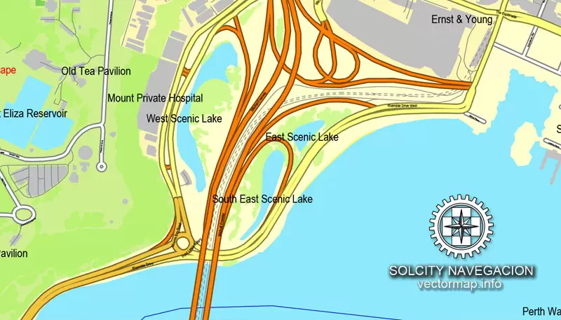 Map vector Perth, Australia, printable vector street City Plan map, full editable, Adobe illustrator Map for design, print, arts, projects, presentations, for architects, designers and builders