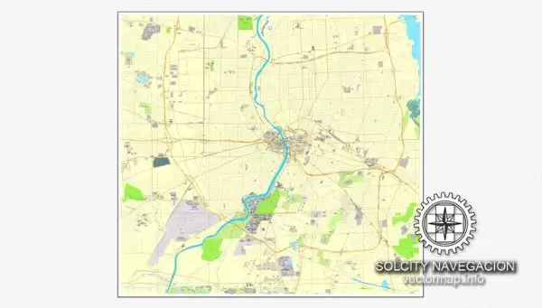 Map vector Rochester, New York, US printable vector street City Plan map, full editable, Adobe Illustrator Map for design, print, arts, projects, presentations, for architects, designers and builders