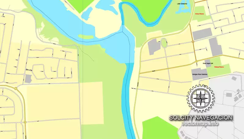 Map vector Sydney, Australia, printable vector street 4 parts City Plan map, full editable, Adobe illustrator Map for design, print, arts, projects, presentations, for architects, designers and builders