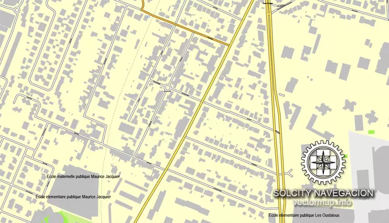 Map vector Toulouse, France printable vector street City Plan map, full editable, Adobe Illustrator Map for design, print, arts, projects, presentations, for architects, designers and builders