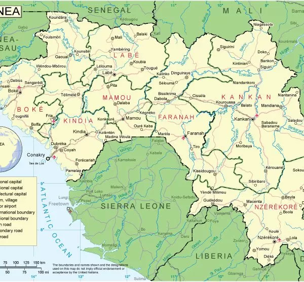 Free vector map Guinea, Adobe Illustrator, download now maps vector clipart >>>>> Map for design, projects, presentation free to use as you like.