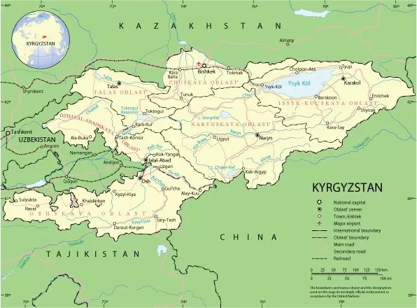 Free vector map Kyrgyzstan, Adobe Illustrator, download now maps vector clipart >>>>> Map for design, projects, presentation free to use as you like.