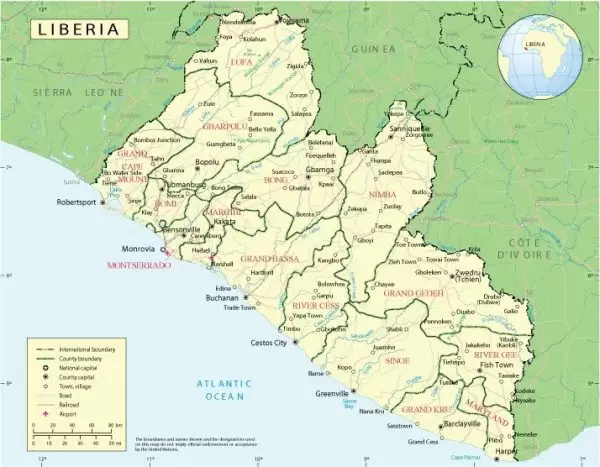 Free vector map Liberia, Adobe Illustrator, download now maps vector clipart >>>>> Map for design, projects, presentation free to use as you like.