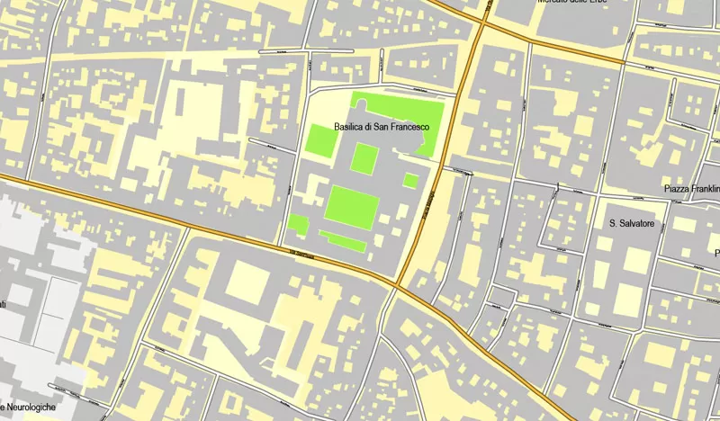 Bologna, Italy, printable vector street map City Plan, full editable, Adobe Illustrator, Royalty free, full vector, scalable, editable, text format street names