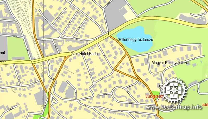 Map vector Budapest, Hungary, printable vector street City Plan map, full editable, Adobe illustrator Map for design, print, arts, projects, presentations, for architects, designers and builders
