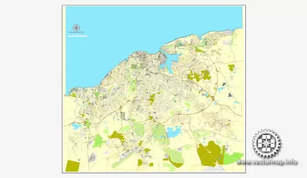 Map vector La Habana, Cuba, calle vectorial imprimible mapa Plan de la ciudad, lleno editable, Adobe Illustrator, vector completo Map for design, print, arts, projects, presentations, for architects, designers and builders
