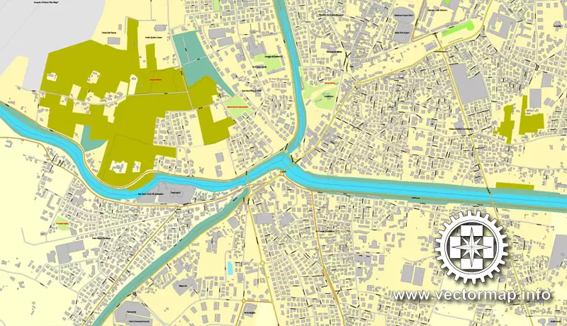 Padova / Padua, Italy, printable vector street map City Plan, full editable, Adobe Illustrator, Royalty free