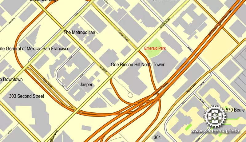 Map vector San Francisco, version 2, map, California, US, printable, vector street, City Plan map, full editable, Adobe Illustrator, full vector Map for design, print, arts, projects, presentations, for architects, designers and builders