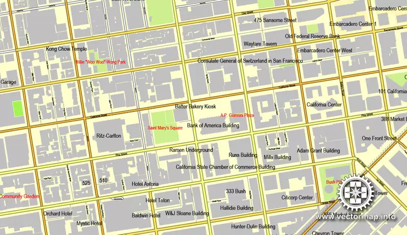Map vector San Francisco, version 2, map, California, US, printable, vector street, City Plan map, full editable, Adobe Illustrator, full vector Map for design, print, arts, projects, presentations, for architects, designers and builders