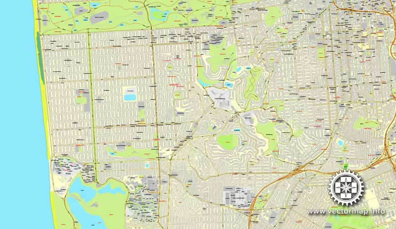 Map vector San Francisco, version 2, map, California, US, printable, vector street, City Plan map, full editable, Adobe Illustrator, full vector Map for design, print, arts, projects, presentations, for architects, designers and builders