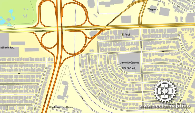 Map vector San Juan, Puerto Rico, US, printable vector street City Plan map, full editable, Adobe Illustrator, full vector Map for design, print, arts, projects, presentations, for architects, designers and builders
