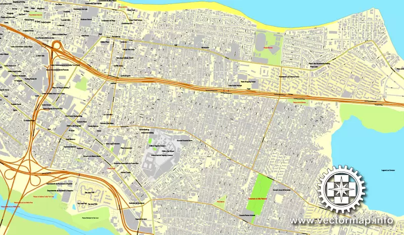 Map vector San Juan, Puerto Rico, US, printable vector street City Plan map, full editable, Adobe Illustrator, full vector Map for design, print, arts, projects, presentations, for architects, designers and builders