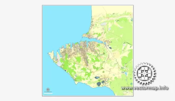 Map vector Sevastopol, Ukraine, printable vector street City Plan map, full editable, Adobe illustrator Map for design, print, arts, projects, presentations, for architects, designers and builders