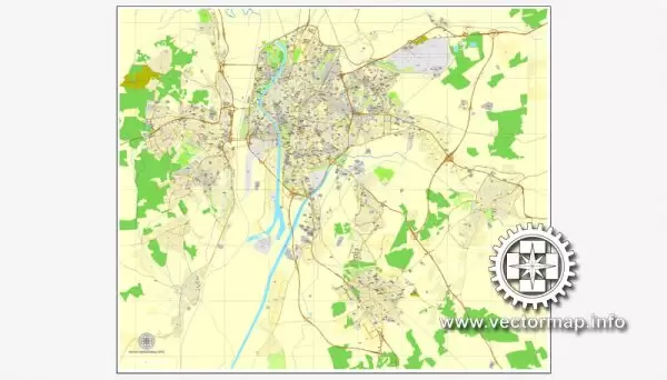 Map vector Sevilla, Spain, printable vector street City Plan map, full editable, Adobe illustrator, full vector Map for design, print, arts, projects, presentations, for architects, designers and builders