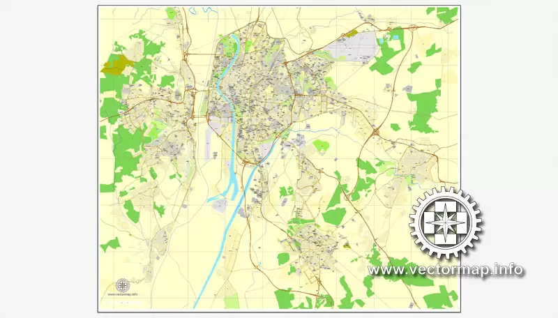 Map vector Sevilla, Spain, printable vector street City Plan map, full editable, Adobe illustrator, full vector Map for design, print, arts, projects, presentations, for architects, designers and builders