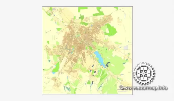 Map vector Simferopol, Ukraine, printable vector street City Plan map, full editable, Adobe illustrator Map for design, print, arts, projects, presentations, for architects, designers and builders