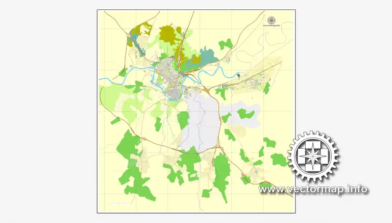 Map vector Toledo, Spain, printable vector street City Plan map, full editable, Adobe illustrator Map for design, print, arts, projects, presentations, for architects, designers and builders