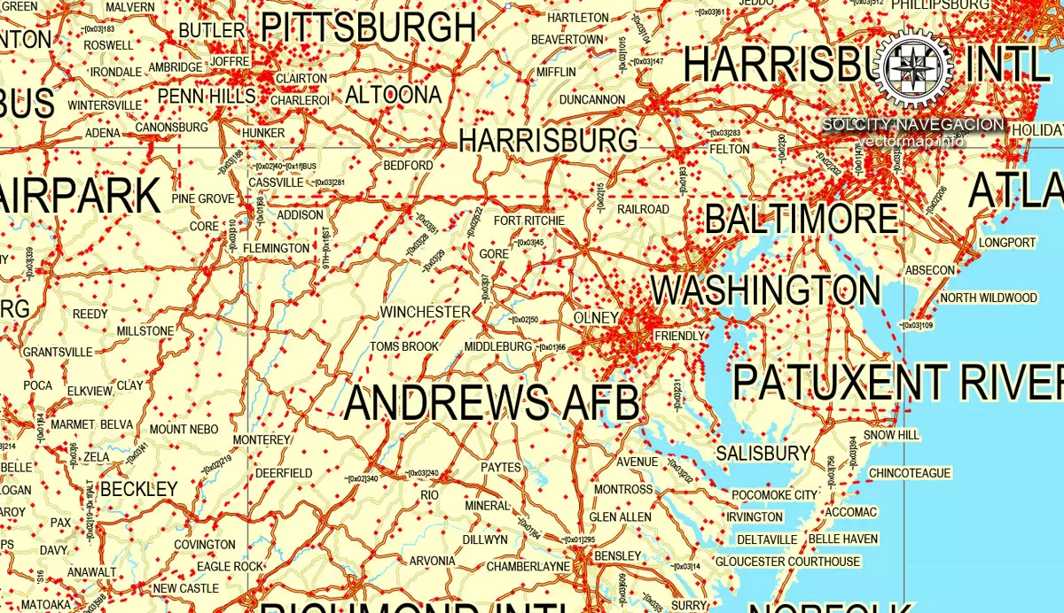 Map vector USA + Canada, printable vector Counrty Road map, GPS correct Mercator Projection, full editable, Adobe illustrator Map for design, print, arts, projects, presentations, for architects, designers and builders