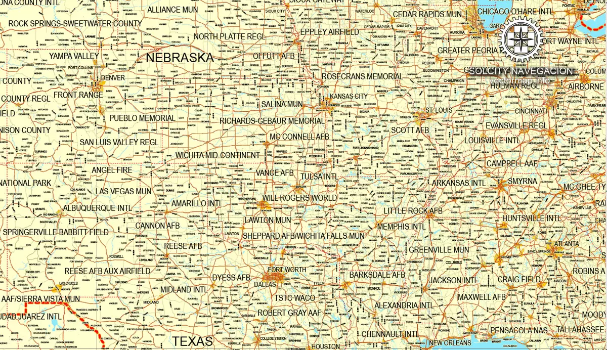 Map vector USA + Canada, printable vector Counrty Road map, GPS correct Mercator Projection, full editable, Adobe illustrator Map for design, print, arts, projects, presentations, for architects, designers and builders