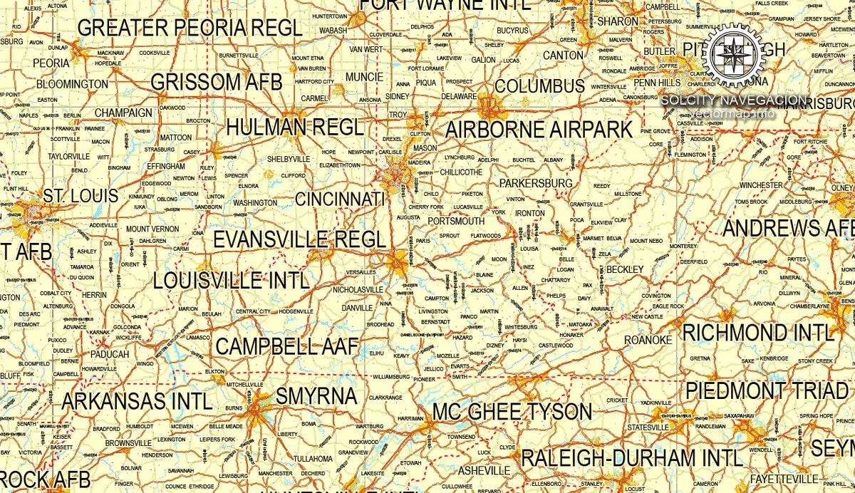Map vector USA + Canada, printable vector Counrty Road map, GPS correct Mercator Projection, full editable, Adobe illustrator Map for design, print, arts, projects, presentations, for architects, designers and builders