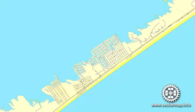 Houston, Texas, US printable vector street City Plan map 6 parts, full editable, Adobe Illustrator