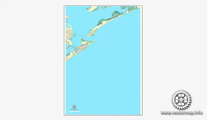 Houston, Texas, US printable vector street City Plan map 6 parts, full editable, Adobe Illustrator