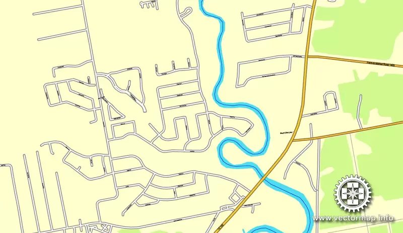 Houston, Texas, US printable vector street City Plan map 6 parts, full editable, Adobe Illustrator