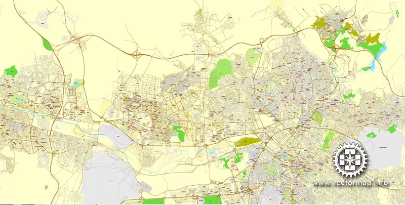 Ankara, Turkey, printable vector street City Plan map, full editable, Adobe Illustrator, full vector, scalable, editable, text format street names, 11,3 mb ZIP