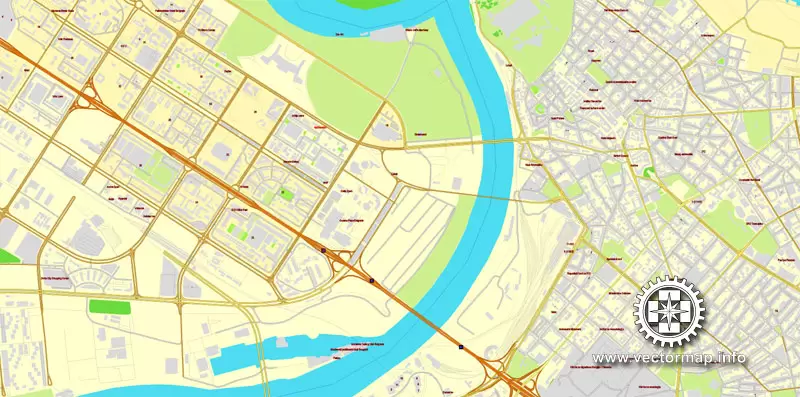 Vector map Belgrad, Serbia, printable vector street City Plan map, full editable, Adobe Illustrator, full vector, scalable, editable, text format street names, 9,0 mb ZIP