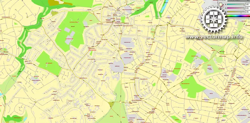 Vector map Bristol, England, printable vector street City Plan map, full editable, Adobe Illustrator, full vector, scalable, editable, text format street names, 11,5 mb ZIP