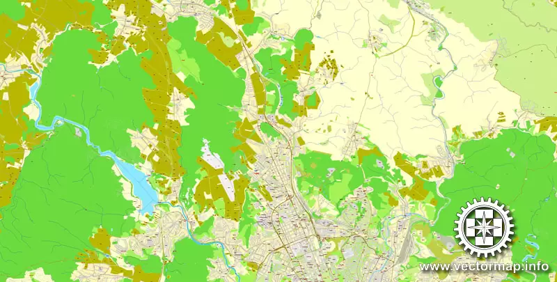 Vector map Brno, Czech Republic, printable vector street City Plan map, full editable, Adobe Illustrator, full vector, scalable, editable, text format street names, 12,7 mb ZIP