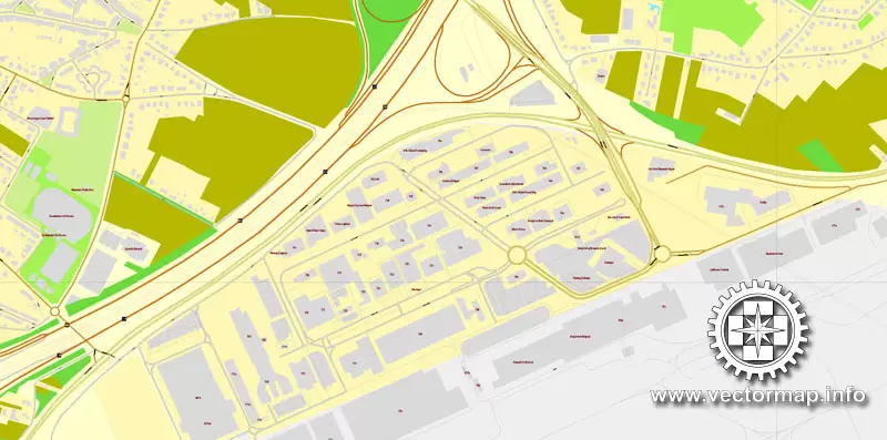 Vector map Brussels, Belgium, printable vector street City Plan map V.2 in 4 parts, full editable, Adobe Illustrator, full vector, scalable, editable, text format street names, 34,6 mb ZIP