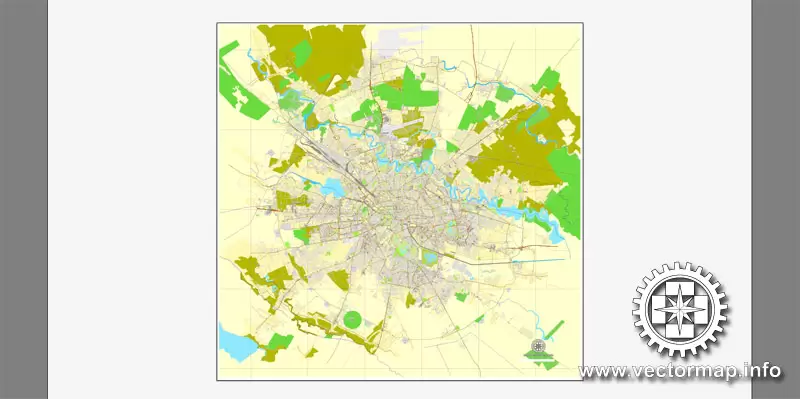 Vector map Bucharest, Romania, printable vector street City Plan map, full editable, Adobe Illustrator, full vector, scalable, editable, text format street names, 26,8 mb ZIP