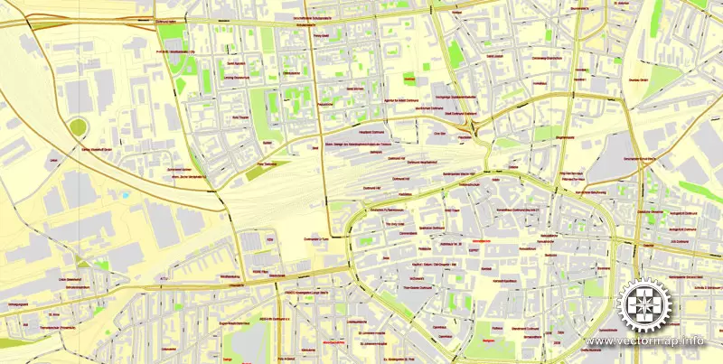 Vector Map Dortmund, Germany, printable vector map, full editable, Adobe Illustrator, City Plan Map, full vector, scalable, editable, text format street names, 34,3 mb ZIP