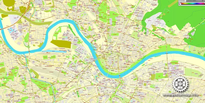 Vector Map Dresden, Germany, printable vector street City Plan map, full editable, Adobe Illustrator, full vector, scalable, editable, text format street names, 16,1 mb ZIP