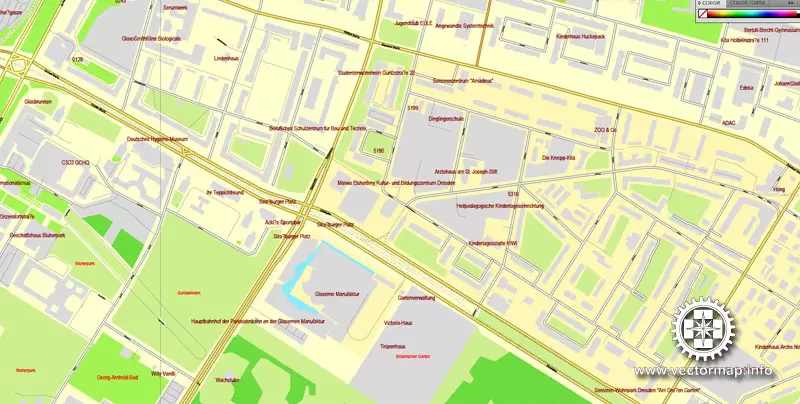 Vector Map Dresden, Germany, printable vector street City Plan map, full editable, Adobe Illustrator, full vector, scalable, editable, text format street names, 16,1 mb ZIP