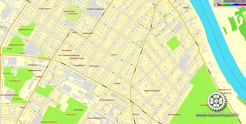 Vector Map Dresden, Germany, printable vector street City Plan map, full editable, Adobe Illustrator, full vector, scalable, editable, text format street names, 16,1 mb ZIP