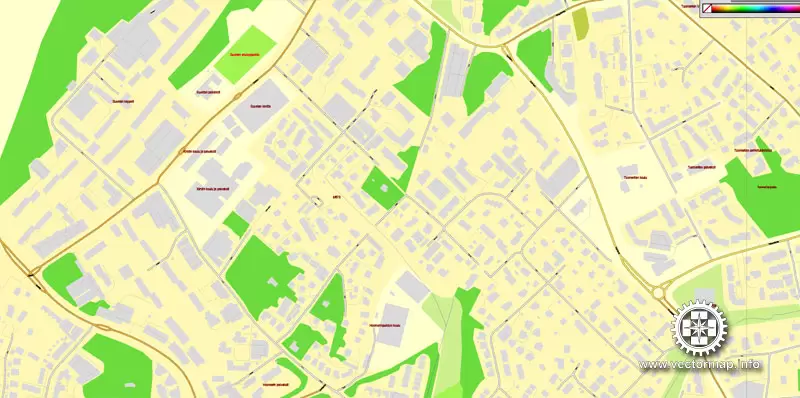 Vector Map Espoo, Finland, printable vector City Plan map, full editable, Adobe Illustrator, full vector, scalable, editable, text format street names, 1,9 mb ZIP