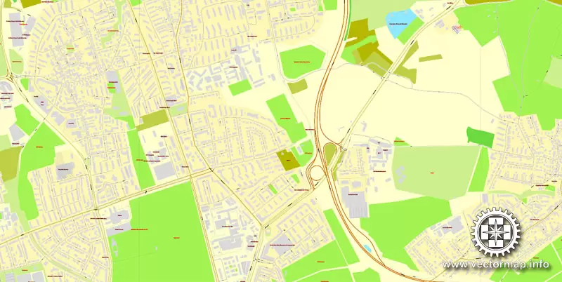Vector map Frankfurt am Main, Germany, printable vector street City Plan map in 4 parts, full editable, Adobe Illustrator, full vector, scalable, editable, text format street names, 29,4 mb ZIP